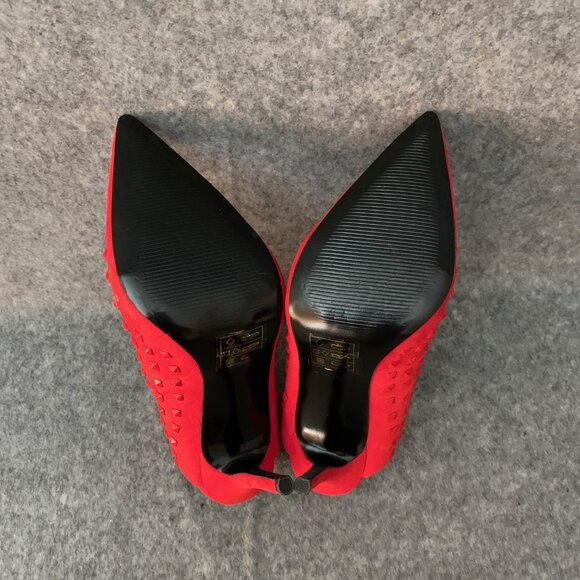 Aldo Yadori Women's Red Studded Sling Back Pump Heels Pointed Toe Shoes - Picture 13 of 13